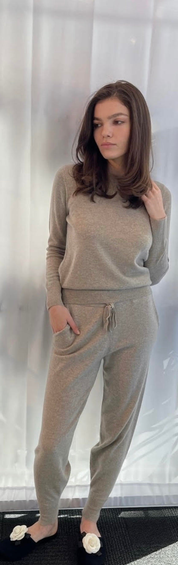 Cashmere Fitted Long Sleeve Top