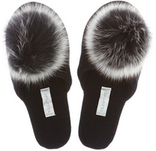 Load image into Gallery viewer, # 6011PG- Cashmere Slide With Genuine Fox Pom Pom